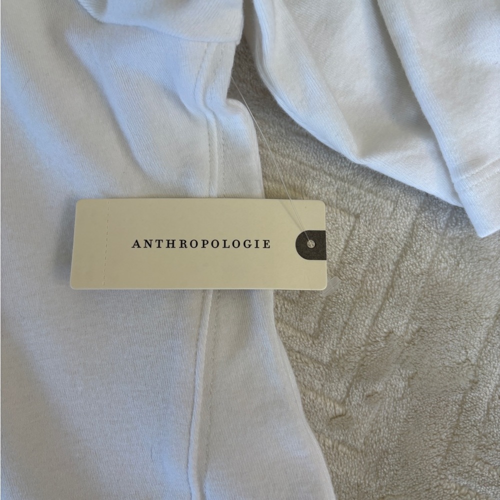 Anthropologie Maeve White Boatneck Short Sleeve Tee - Picture 4 of 5
